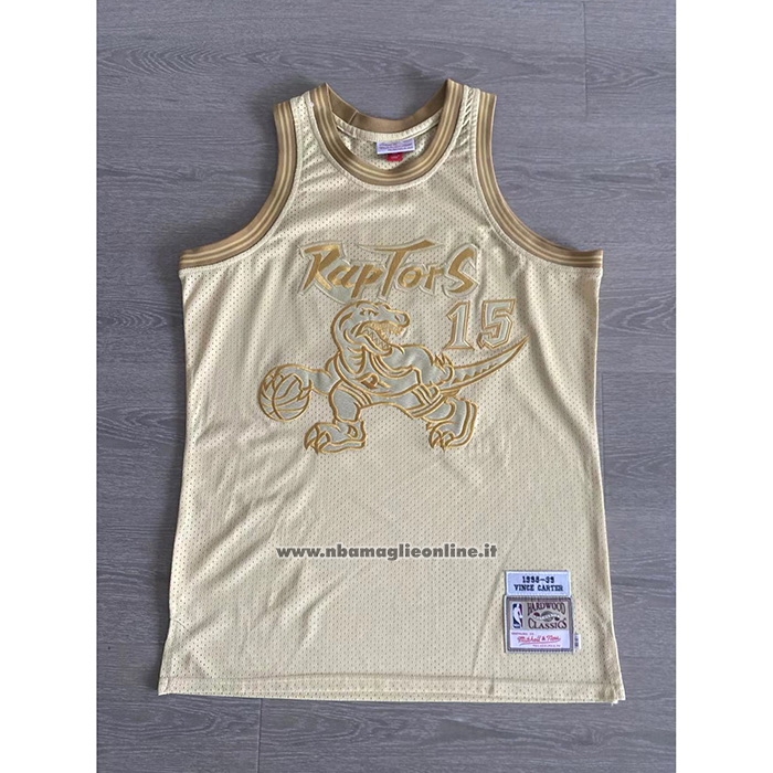 Maglia Toronto Raptors Vince Carter #15 Mitchell & Ness 1998-99 Or